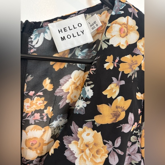 Hello Molly - Home with You Floral Midi Dress, Black, Size 8 Large - Picture 9 of 14